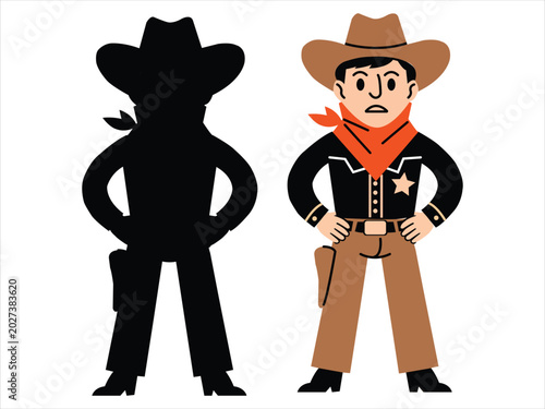 Cowboy character standing confidently with a playful expression