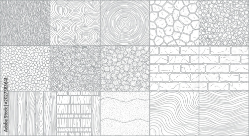 Bild auf Leinwand Detailed architectural texture library for site plan design featuring wood grain