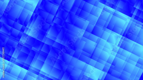 Abstract Blue Gradient Geometric Background with Overlapping Rectangles and Subtle Light Effects