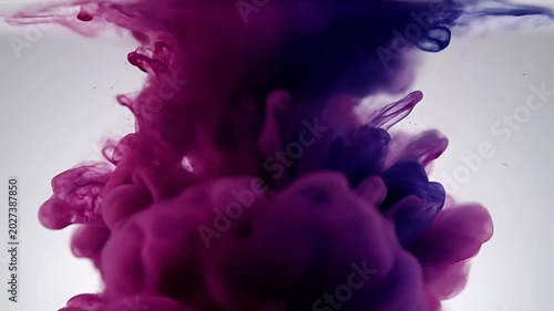 Abstract Colorful Ink Droplets Dissolving in Water Slow Motion 3.