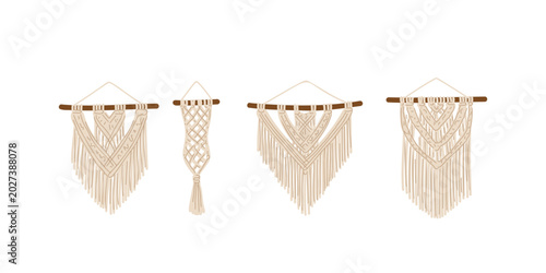 modern macrame wall hanging decoration for interior design
