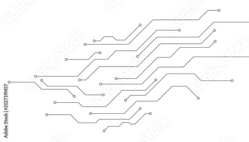 Technology circuit diagram concept. High tech circuit board connection system.Vector abstract technology on white background.