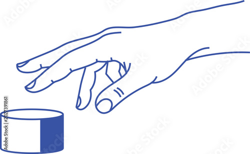 Hand pressing a button icon