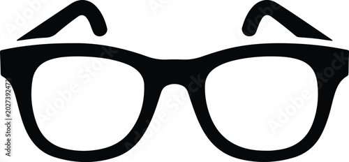 Schilderij op canvas Silhouette vector black eyeglasses frame icon design