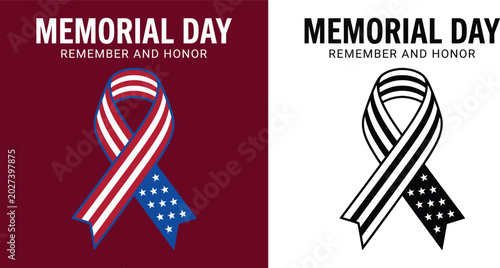 Photos Memorial day tribute honoring fallen heroes with patriotic ribbons