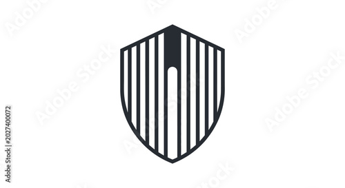 Obraz na plátne Shield with black and white stripes.