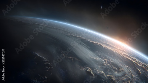 Majestic planetary vista reveals cosmic beauty breathtaking scale and stunning atmospheric detail