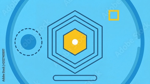flat vector badges and background