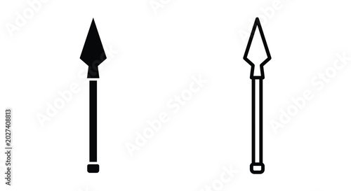 spear silhouettes on white background two variations