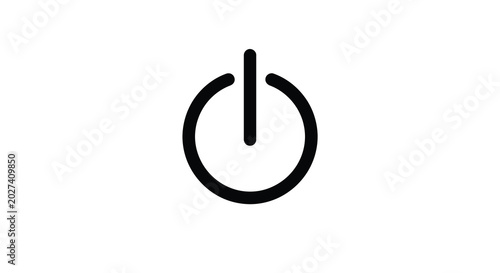 Bild auf Leinwand power button icon black on white background