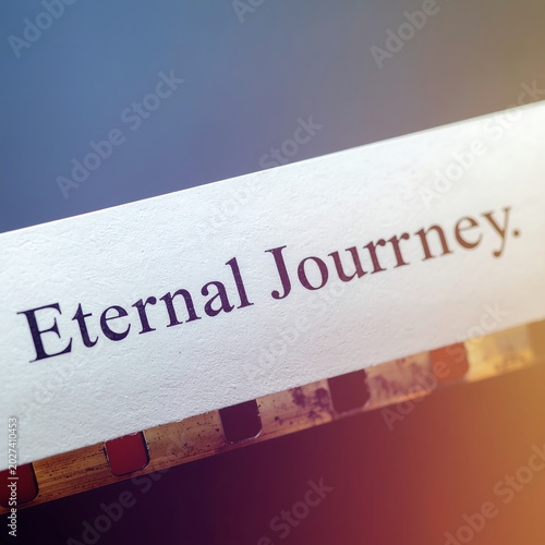 Conceptual Eternal Journey Text Printed On Paper.