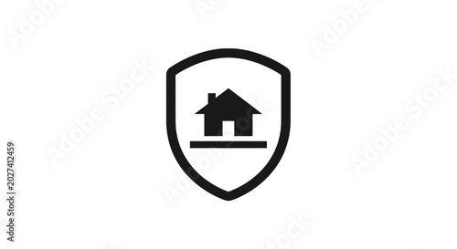 Photography Shield with house logo symbol icon.
