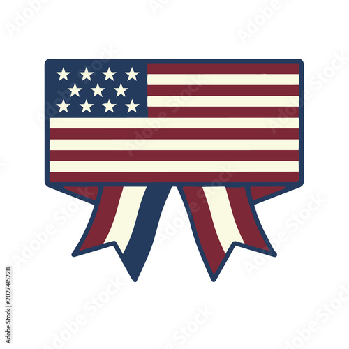 american flag with a banner
