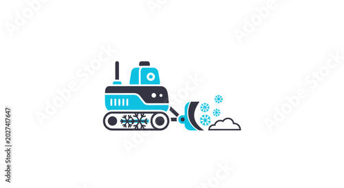 Tableau sur toile Snow blower machine clearing snow.