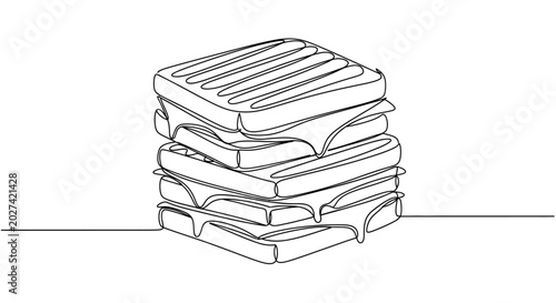 Continuous one line drawing of a stack of delicious grilled cheese sandwiches.