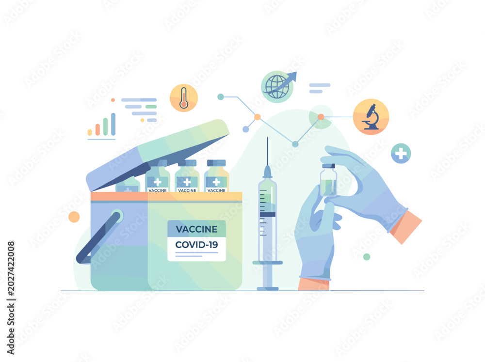 Ταπετσαρία Person getting covid-19 vaccine illustration