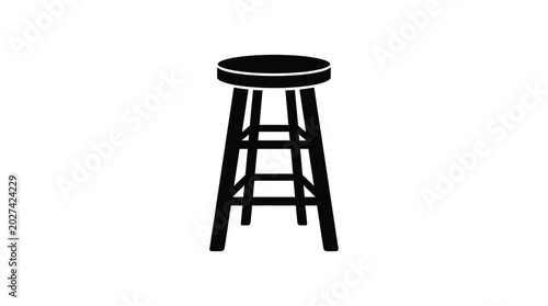 Bar stool silhouette on a white background