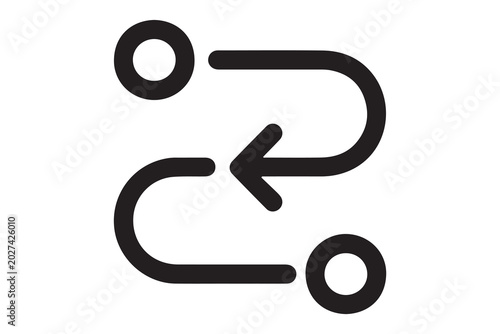 Business Strategy Roadmap Path - Milestone Journey, Success Tracking, and Project Timeline Navigation Icon