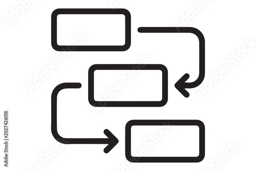 Professional Three-Step Business Flowchart - Logical Workflow Sequence and Organizational Process Diagram