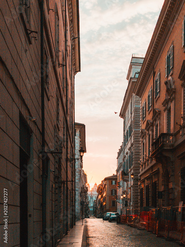 Photography narrow street in rome