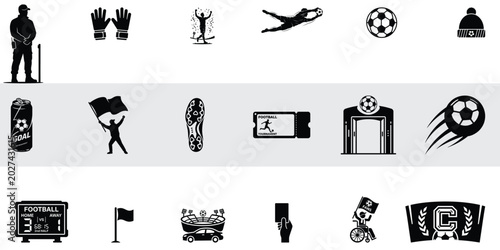 Fifa world cup 2026 soccer football tournament vector icons