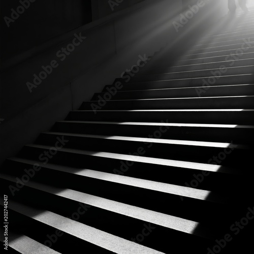Stairs With Light Shining Through Window During the Day