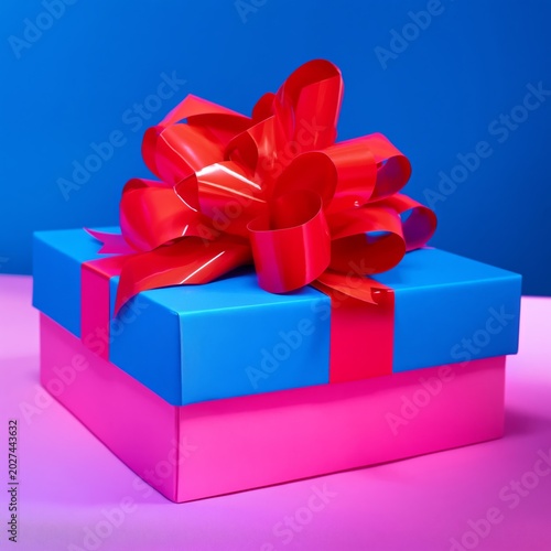 Colorful Gift Boxes With Ribbons Placed on a Table With a Vibrant Background