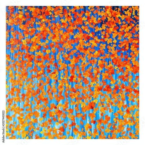 Bright Autumn Leaves Against a Clear Blue Sky During the Fall Season in a Nat...