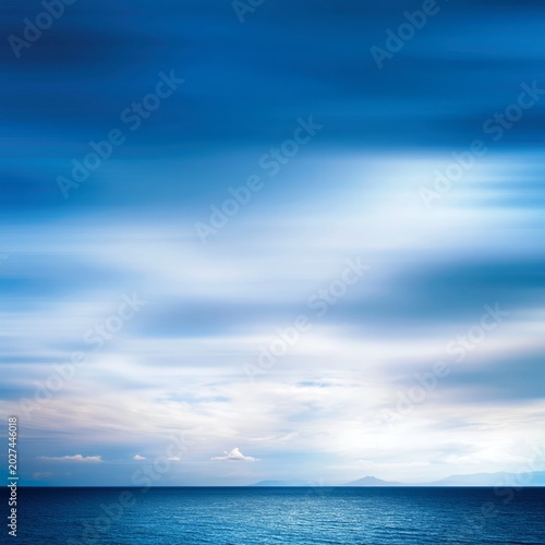 Abstract Art Piece in Blue Hues Showcasing Brush Strokes and Texture