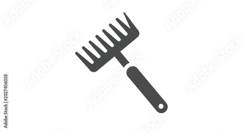Foto Garden Rake Icon - Minimalist Vector Illustration for Gardening and Yard Work