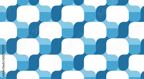 Canvastavla Seamless speech bubble pattern in shades of blue and white, communication concep