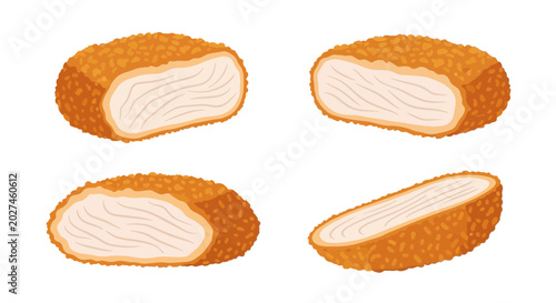 Tableau sur toile Four cut fried fish pieces on a plate for dinner