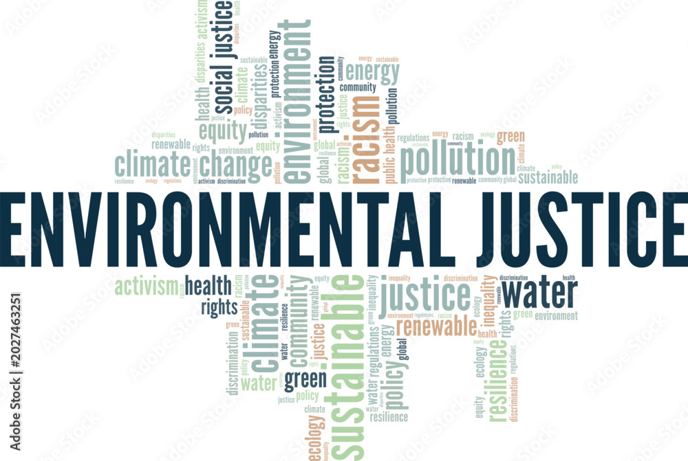 Obraz premium Environmental Justice word cloud conceptual design isolated on white background.