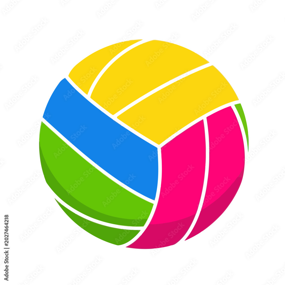 Fototapeta premium Vibrant Volleyball Isolated on White Background