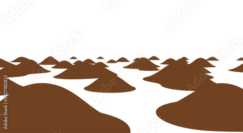 Foto Brown Mounds on White Background