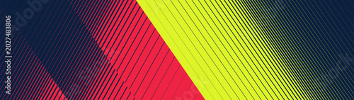 Billede på lærred Dynamic vector composition with rhythmic repetition of rigid diagonal lines of v