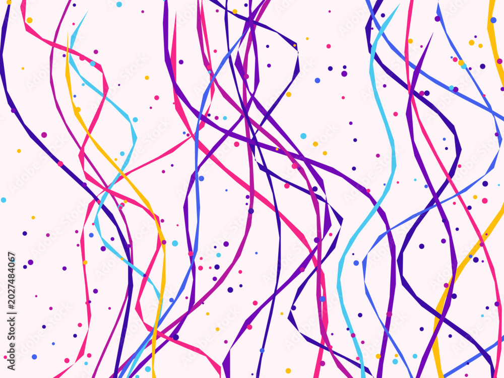 Fototapeta premium Bright Curling Ribbons Festive Party Background