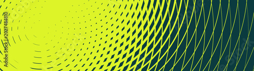 Fotografija Radiant neon lime background a concentric geometric moire grid with an asymmetri