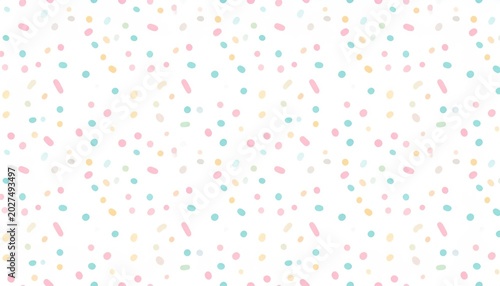 A White Background With Colorful Conttis