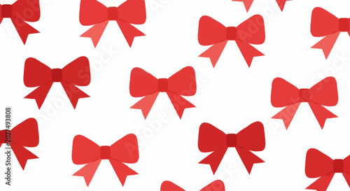 Billede på lærred Red Bow Pattern Seamless Background