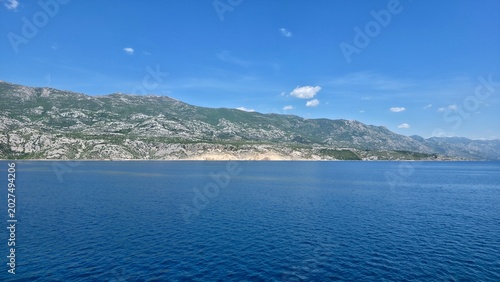 View from the sea to Mount Velebit in Croatia