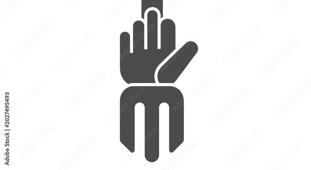 Obraz premium Stylized Hand and M Monogram Logo Icon