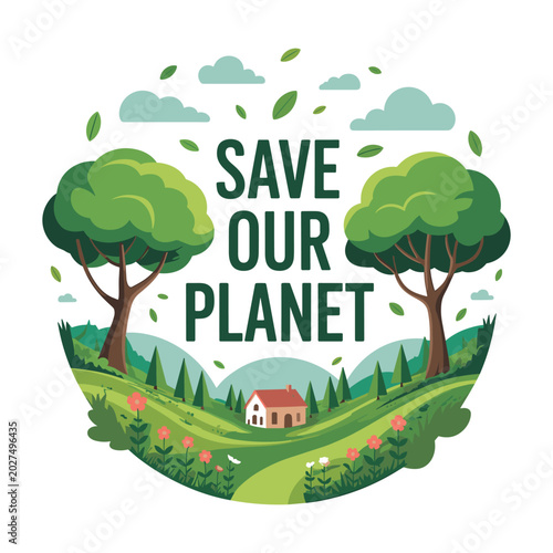 World environment day save our planet eco friendly illustration