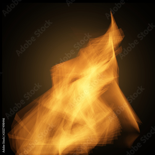 Flame of fire on a black background
