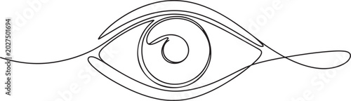 Eye symbol in continuous one line art of human eye. one line art icon drawing vector