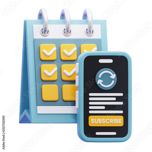 subscription billing 3d icon illustration
