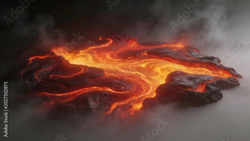 Flowing Lava and Smoke