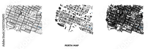 Photos Perth city urban fabric map showing street network and building footprints