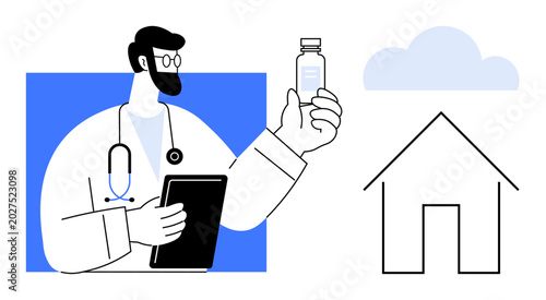 Fotografie Telemedicine, online consultations, remote healthcare, medical innovation, digital health services, home care