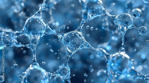 Water Molecules Linked Create Scientific Representation of H2o